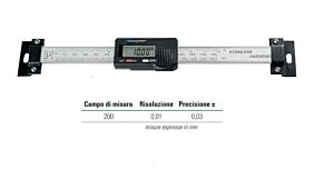 RUPAC 2999200 Riga digitale versione orizzontale serie Digitronic, campo di misura 200mm, risoluzione 0.01, precisione ±0.03, IP40