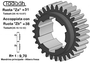 20.10.13.12 Ruota intercambiabile "Zb" per fresatore frontale Gildemeister GM32, GM35, GM42
