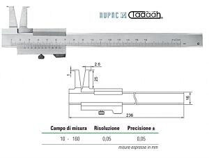 2311605 Special execution slide gauge, for internal grooves MicroMet Series