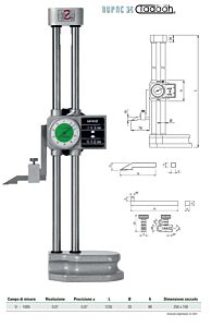 2341000 Dreisäulen-Höhenmesser mit Messuhr MicroMet Serie mit Doppelzähler