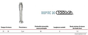 RUPAC 2503311 Micrometro millesimale a 3 punte per interni Serie MicroMet PLUS, campo di misura 25-30mm