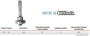 RUPAC 2503320 Micrometro millesimale a 3 punte per interni Serie MicroMet PLUS, campo di misura 100-125mm
