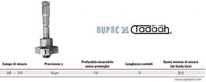 2503326 RUPAC Micrometro millesimale a 3 punte per interni Serie MicroMet PLUS, campo di misura 250-275mm