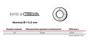 RUPAC 2503371 Anello di riscontro -  controllo  per micrometri a 3 punte Serie MicroMet, in esecuzione lappata fine Diametro 5.5mm