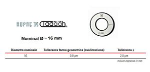 RUPAC 2503374 Anello di controllo per micrometri a 3 punte Serie MicroMet, in esecuzione lappata fine Dia.16mm