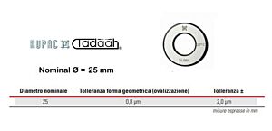 RUPAC 2503375 Anello di riscontro per micrometri a 3 punte Serie MicroMet, in esecuzione lappata fine-Ø25