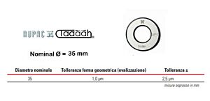 RUPAC 2503376 Anello di riscontro per micrometri a 3 punte Serie MicroMet, in esecuzione lappata fine-Ø35