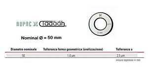RUPAC 2503377 Anello di riscontro per micrometri a 3 punte Serie MicroMet, in esecuzione lappata fine-Ø50