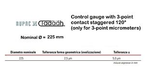 RUPAC 2503382 Anello di riscontro per micrometri a 3 punte Serie MicroMet, in esecuzione lappata fine-Ø225