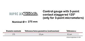 RUPAC 2503383 Anello di riscontro per micrometri a 3 punte Serie MicroMet, in esecuzione lappata fine-Ø275