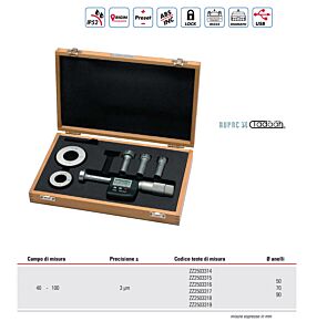 2509395 RUPAC Set di micrometri per interni a 3 punte digitali Serie Mahr, con uscita dati Marconnect campo di misura 0-100mm