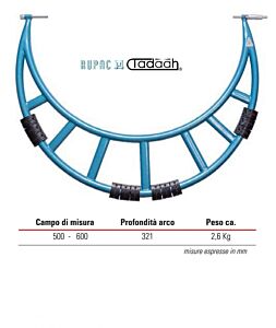 Arco in esecuzione leggera e robusta, realizzato con tubi saldati.
Fornito completo di scatola in legno, aste di riscontro, incudini e chiave di regolazione.
