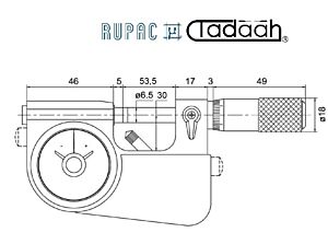 2767050 RUPAC Micrometro millesimale a leva tastatrice serie MicroMet con comparatore, campo di misura 25-50mm