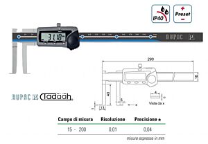 2996252 Digital gauge in special execution Digitronic series, for internal grooves with flat contacts