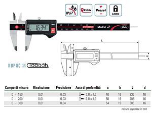 Calibro digitale Serie Mahr, con trasmissione dati wireless