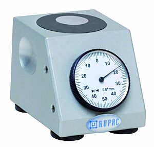 RUPAC 4400100 Azzeratore con comparatore inclinato serie MicroMet Plus, modello R100C, altezza 100mm, contatto diametro 17mm