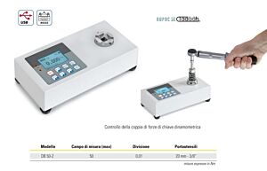 4500502 RUPAC Misuratori digitali di torsione serie DB Digitronic PLUS CAMPO DI MISURA 50 DIVISIONE 0,01 PORTAUTENSILE 20 mm - 3/8”