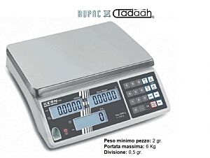 RUPAC 4700605 Bilancia contapezzi professionale KERN CXB 6K0.5 max. divisione 0.5g, peso minimo pezzo 2g, portata max. 6Kg