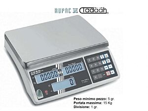 RUPAC 4701510 Bilancia contapezzi professionale KERN CXB 15K1 max. divisione 1g, peso minimo pezzo 5g, portata max. 15Kg