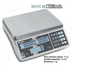 RUPAC 4703002 Bilancia contapezzi professionale KERN CXB 30K2 max. divisione 2g, peso minimo pezzo 10g, portata max. 30Kg