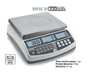 RUPAC 4710601 Bilancia contapezzi professionale KERN CPB 6K0.1N max. divisione 0.1g, peso minimo pezzo 1g, portata max. 6Kg