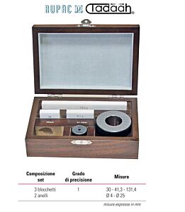 RUPAC 6061064 Set Blocchetti di Riscontro Speciali Serie MicroMet per controllo calibri a corsoio, 3 blocchetti in ceramica, 2 Anelli