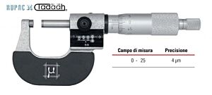 RUPAC 2965025 Micrometri per esterni Serie  MicroMet, doppia lettura su micrometro e contatore meccanico - 0-25mm