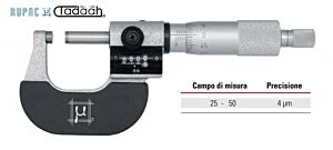 RUPAC 2965050 Micrometri per esterni Serie  MicroMet, doppia lettura su micrometro e contatore meccanico - 25-50