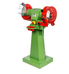 NEBES S4-PG Industrial bench grinder machine for tool grinding with adjustable graduated table, three-phase induction motor 1500W - Complete with whells