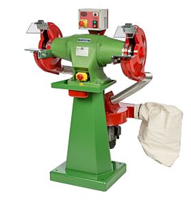 NEBES SA-6 Smerigliatrice industriale a colonna in ghisa con impianto di aspirazione - Motore trifase ad induzione 2200W per mole 300x40x30 mm
