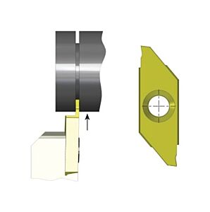 2SLG40LW40T80 CARMEX Inserto rivestito BLU sinistro Swiss line in micrograna PVD taglia 40 per esecuzione scanalature a tuffo con larghezza 4 su torni CNC e a fantina mobile
