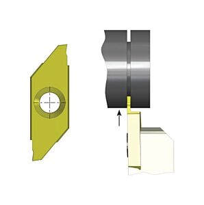 CARMEX Inserti destri Swiss line in micrograna K20 taglia 25 per sede anelli di arresto DIN 471-472 per alberi eseguite a tuffo su torni CNC e a fantina mobile, spessore anello elastico a scelta