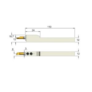 SEMV1212H3 Portautensile con gambo quadro 12x12mm Tiny Tools Carmex per tornitura interna con sede utensile Ø3