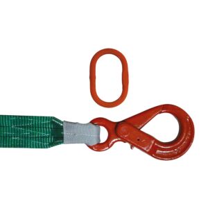MURTRA CLE-GSA3.1 Hebegurt mit Sicherheitshaken und Ring, gelb Hebegurt, Tragfähigkeit 3.000 kg, Länge 1mt