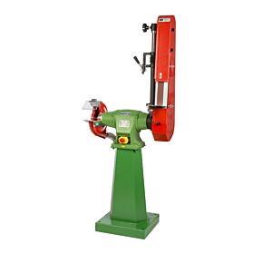 NEBES SL-4 Entgratungs- und Schleifmaschine mit Schleifscheibe und Drehstrom-Induktionsmotor 400V - Schleifband Abmessungen 2000x50mm, Schleifscheibe 250x35x25mm