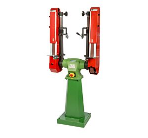 NEBES Elettromeccanica SN-4 Macchina Sbavatrice-Levigatrice industriale a doppio nastro con motore induzione trifase 400V - Dimensioni Nastro abrasivo 2000x50mm
