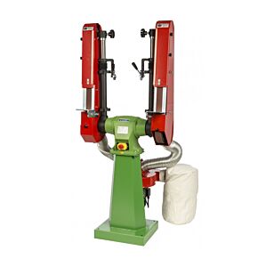 NEBES Elettromeccanica SNA-4 Macchina Sbavatrice-Levigatrice industriale a doppio nastro con Aspiratore, motore induzione trifase 400V - Dimensioni Nastro abrasivo 2000x50mm