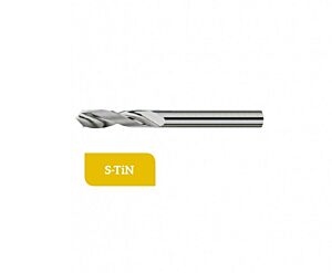 TD-1.250-0640N Punta a elica in metallo duro Ø6.4 corta a 2 taglienti con gambo cilindrico, profondità di foratura pari a 1.5xØ rivestita S-TiN