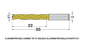 THP-2.900-0400DC Punta a elica in metallo duro Ø4.0 a 2 taglienti, ad alte prestazioni con gambo cilindrico, profondità di foratura pari a 3xØ, rivestita in T2C Plus