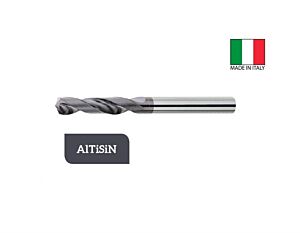 THP-2.900 Punta elicoidale  in metallo duro a due taglienti, ad alte prestazioni con gambo cilindrico 3xØ, rivestita in AlTiSiN, DIN 6539