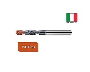 THP2.910ST-DC Punta a elica 30° in metallo duro Ø2.50 a Ø14.0 ad alte prestazioni, due taglienti con gambo cilindrico 3xØ, rivestita in T2C Plus