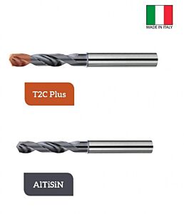 THP2.950ST Punte a elica 30° in metallo duro Ø4.0 a Ø12.0 ad alte prestazioni, due taglienti con gambo cilindrico, profondità di foratura pari a 5xØ, rivestita in AlTiSiN o T2C Plus