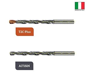 THP2.928ST-DC Punte elicoidali in metallo duro da Ø3.5 a Ø12.0 con fori di lubrificazione ad alte prestazioni, due taglienti, gambo cilindrico, profondità di foratura pari a 8xØ, rivestita AlTiSiN o rivestimento multifunzionale T2C-Plus