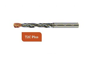 THP2.920ST-0300DC Punta a elica in metallo duro Ø3.0 ad alte prestazioni, a due taglienti con fori di lubrificazione, gambo cilindrico 5xØ, rivestita T2C Plus