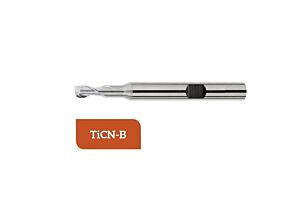 TM-3.2W-020C Fresa elicoidale in metallo duro Ø2.0 a due taglienti taglio al centro, gambo cilindrico DIN 6535 HB, rivestita TiCN-B