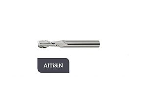 TM-3.2-0200L Fresa elicoidale metallo duro Ø2.0 a due taglienti, taglio al centro con gambo cilindrico DIN 6535 HA, rivestita AlTiSiN