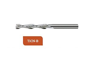 TM-3.2XL-1400C Fresa elicoidale metallo duro Ø14 a 2 taglienti LUNGA, taglio al centro con gambo cilindrico, rivestita in TiCN-B