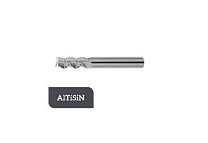 TM-3.345-0800L Fresa elicoidale in metallo duro Ø8 a tre taglienti taglio al centro con gambo cilindrico DIN 6535, rivestita AITiSiN