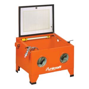 UNICRAFT 6204000 - Kabinenstrahlgerät zum Reinigen und Entfernen von verschiedenen Materialien, Kabinenvolumen 90 Liter, Modell SSK1