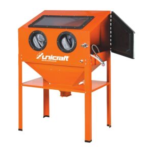 UNICRAFT 6204001 - Sabbiatrice a cabina con sportello laterale per pulizia e rimozione di diversi tipi di materiali, volume cabina 220 litri, modello SSK 2